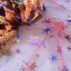 Coral Pink Mesh Iridescent Snowflake