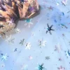 Ice Blue Mesh Iridescent Snowflake