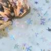 Ivory Mmesh Iridescent Snowflake