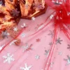Red Mesh Silver Snowflake